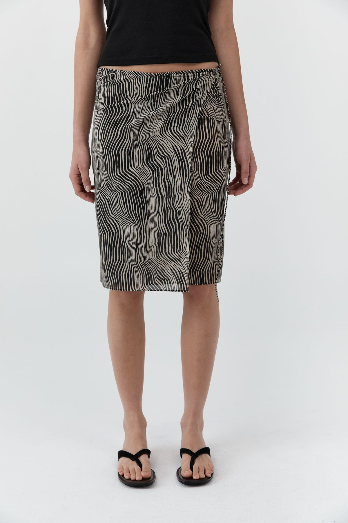 St. Agni Savannah Silk Wrap Skirt in Sand