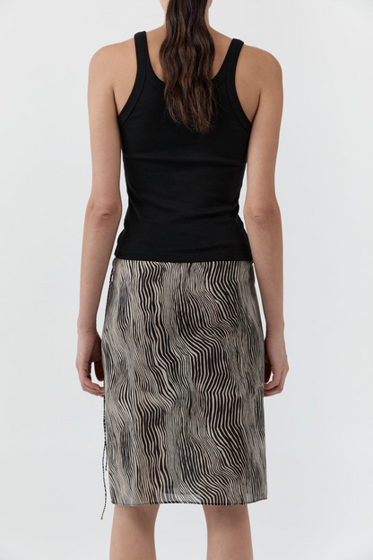 St. Agni Savannah Silk Wrap Skirt in Sand