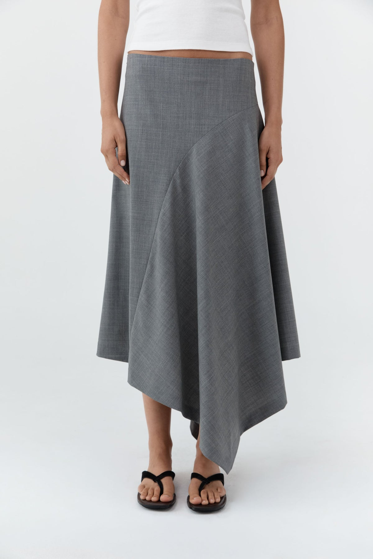 St. Agni Wool Asymm Skirt in Pumice