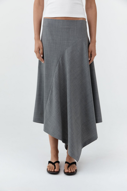St. Agni Wool Asymm Skirt in Pumice