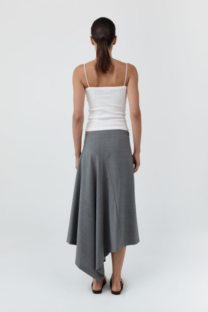 St. Agni Wool Asymm Skirt in Pumice