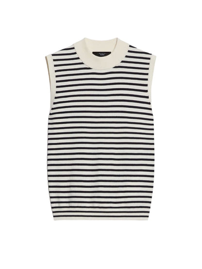 Weekend Max Mara Nazione Knit Tank in Navy Pinstripes