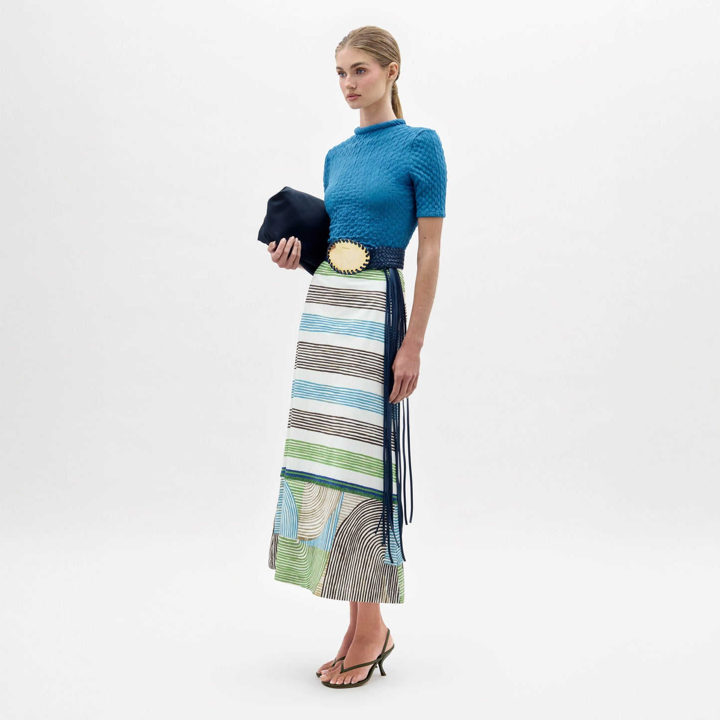 Silvia Tcherassi Lyla Skirt in Abstract Green