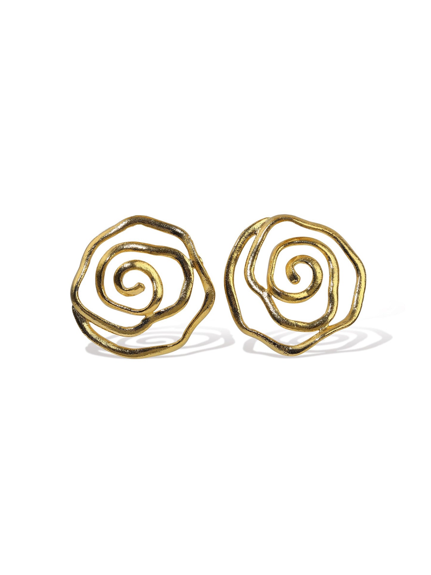 Lynyer Single Floral Vortex Earrings in Gold