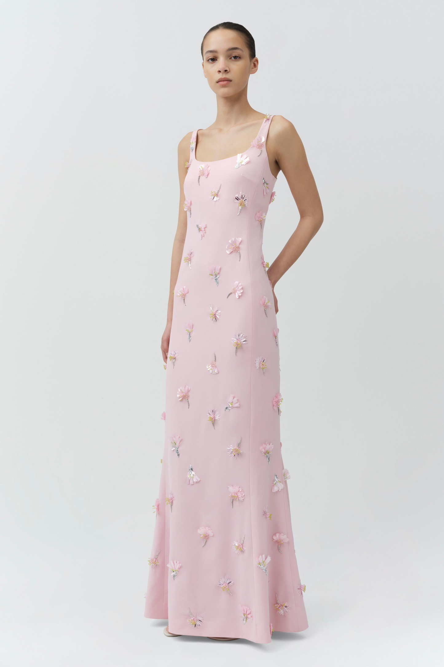 Simkhai Briella Embellished Crepe Gown in Daisy