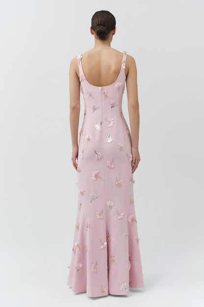 Simkhai Briella Embellished Crepe Gown in Daisy