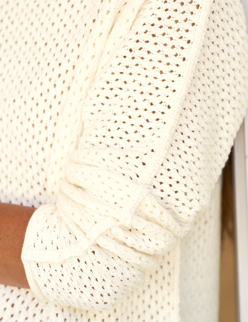 Frank & Eileen Monterey Pointelle Sweater in Ivory