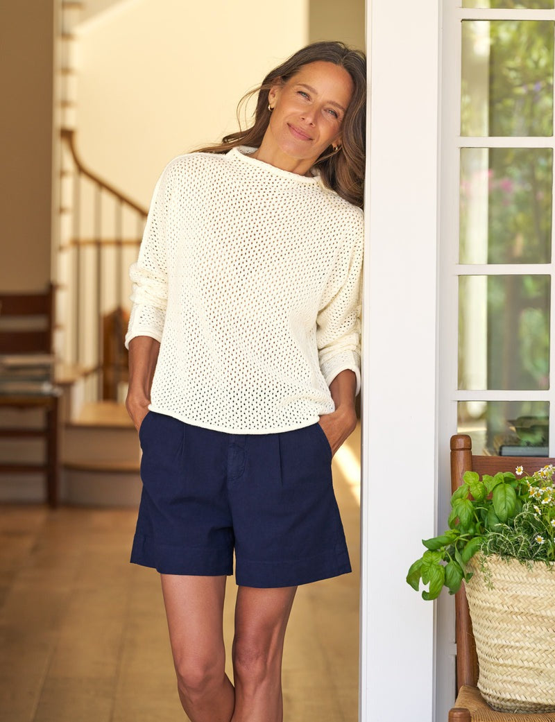 Frank & Eileen Monterey Pointelle Sweater in Ivory
