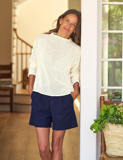 Frank & Eileen Monterey Pointelle Sweater in Ivory