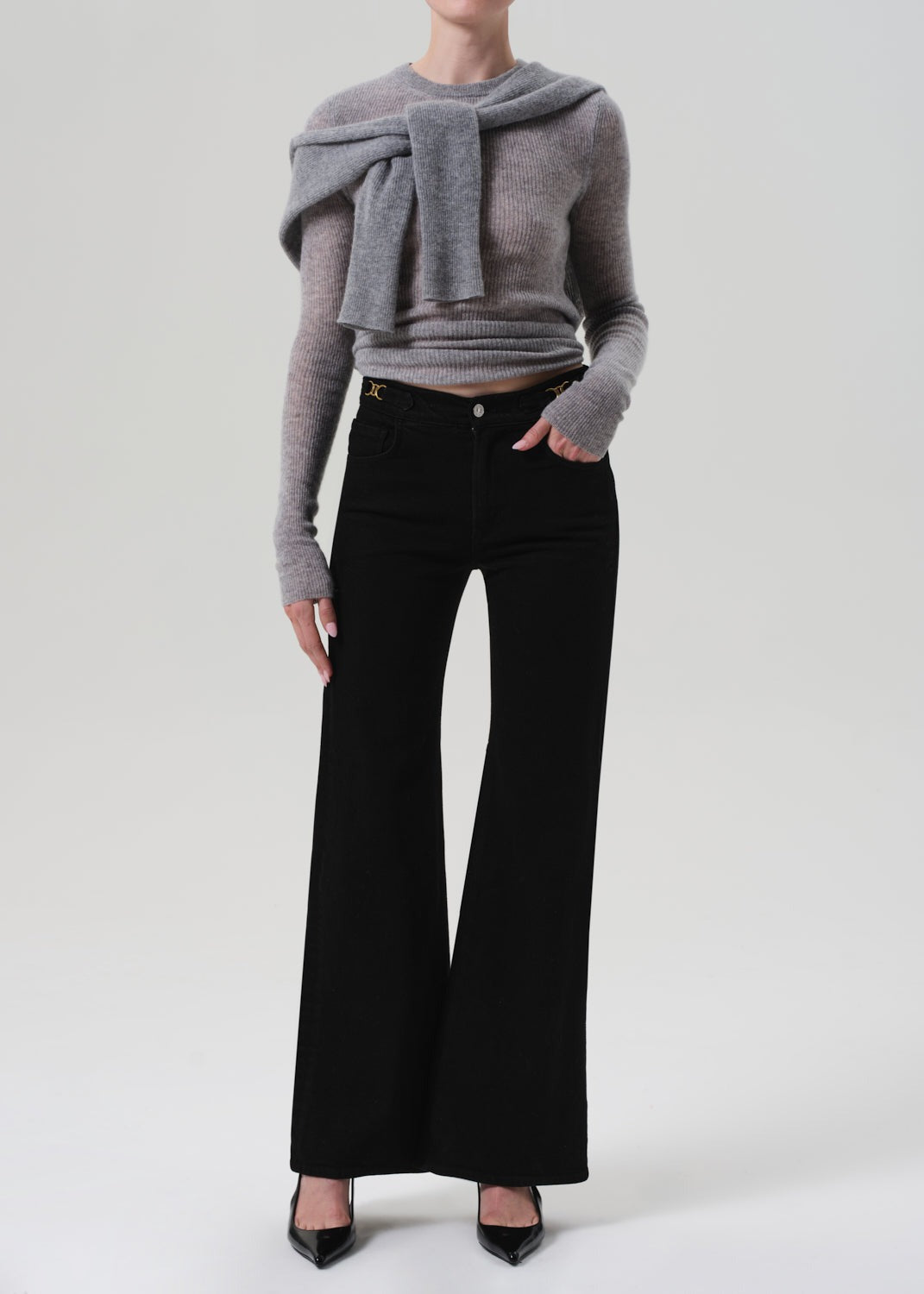 Citizens of Humanity Kimberly Flare w/ Horsebit in Rich Black