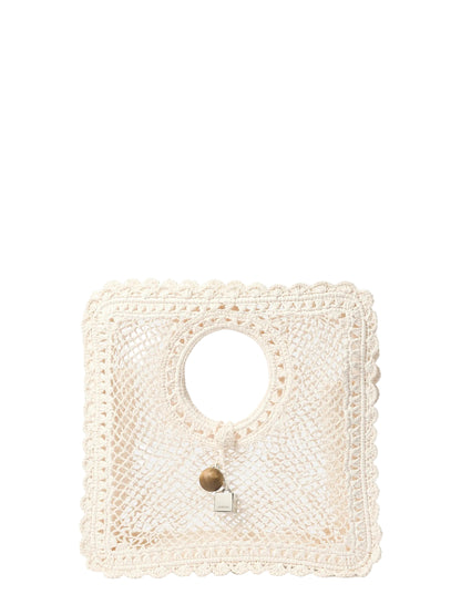 Jacquemus The Spiaggia Small Square Bag in White
