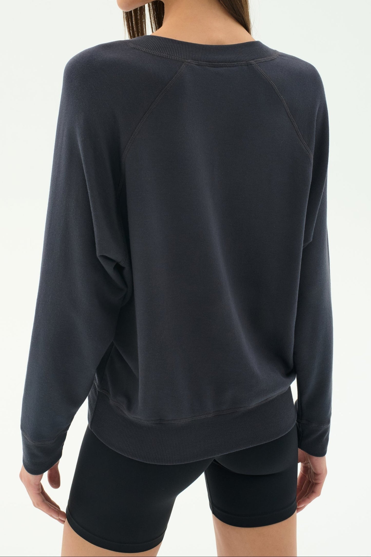 Splits59 Bennie Fleece V-Neck Sweatshirt in Graphite