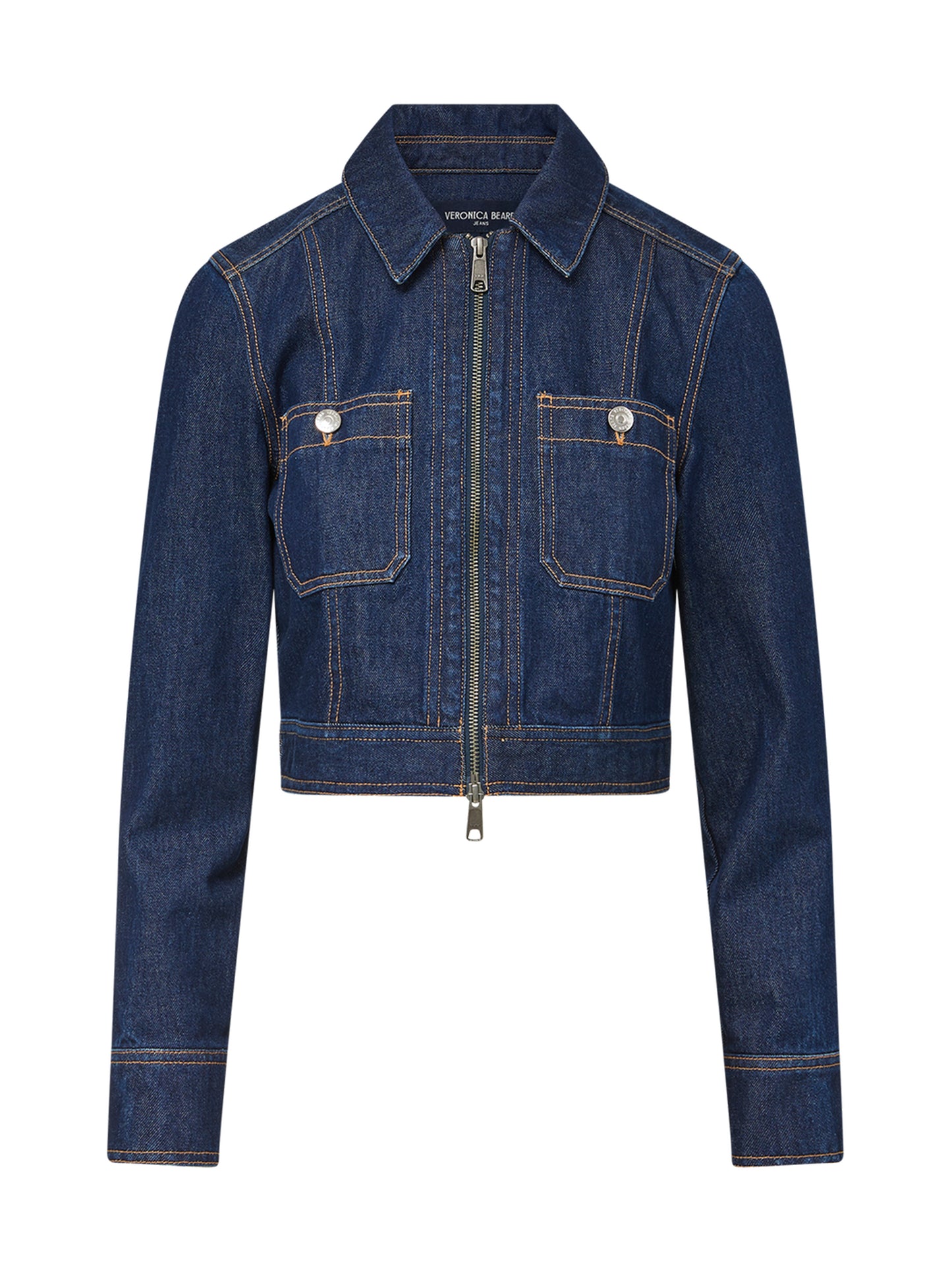 Veronica Beard Patty Fitted Long Sleeve Jacket in Indigo Rinse