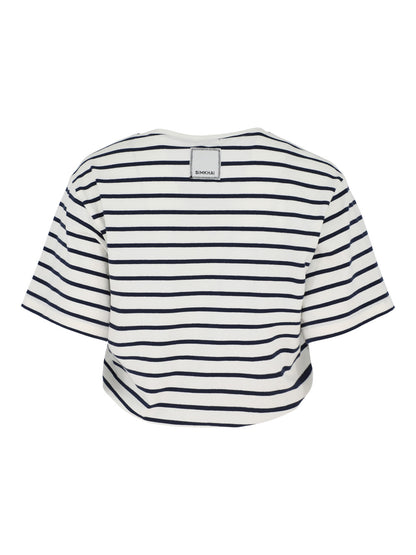 Simkhai Jojo Cropped T-Shirt in Midnight Stripe