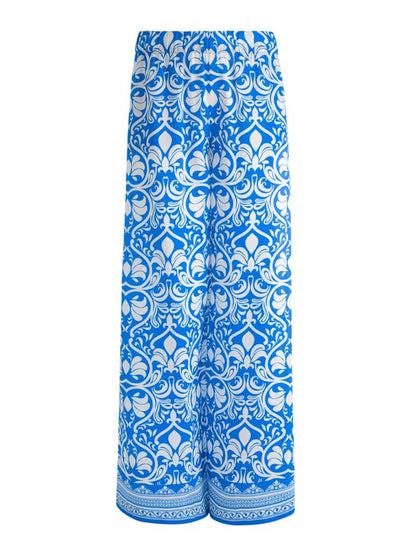 Alice + Olivia Keegan Pull on Wide Leg Pant in Soiree True Blue