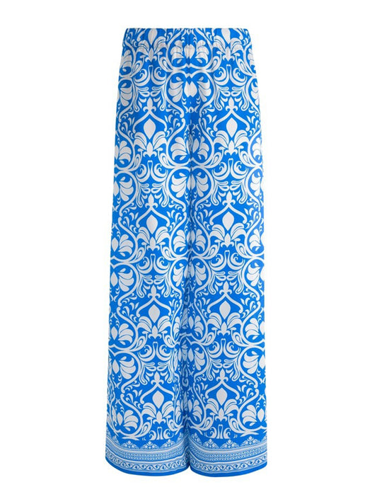 Alice + Olivia Keegan Pull on Wide Leg Pant in Soiree True Blue