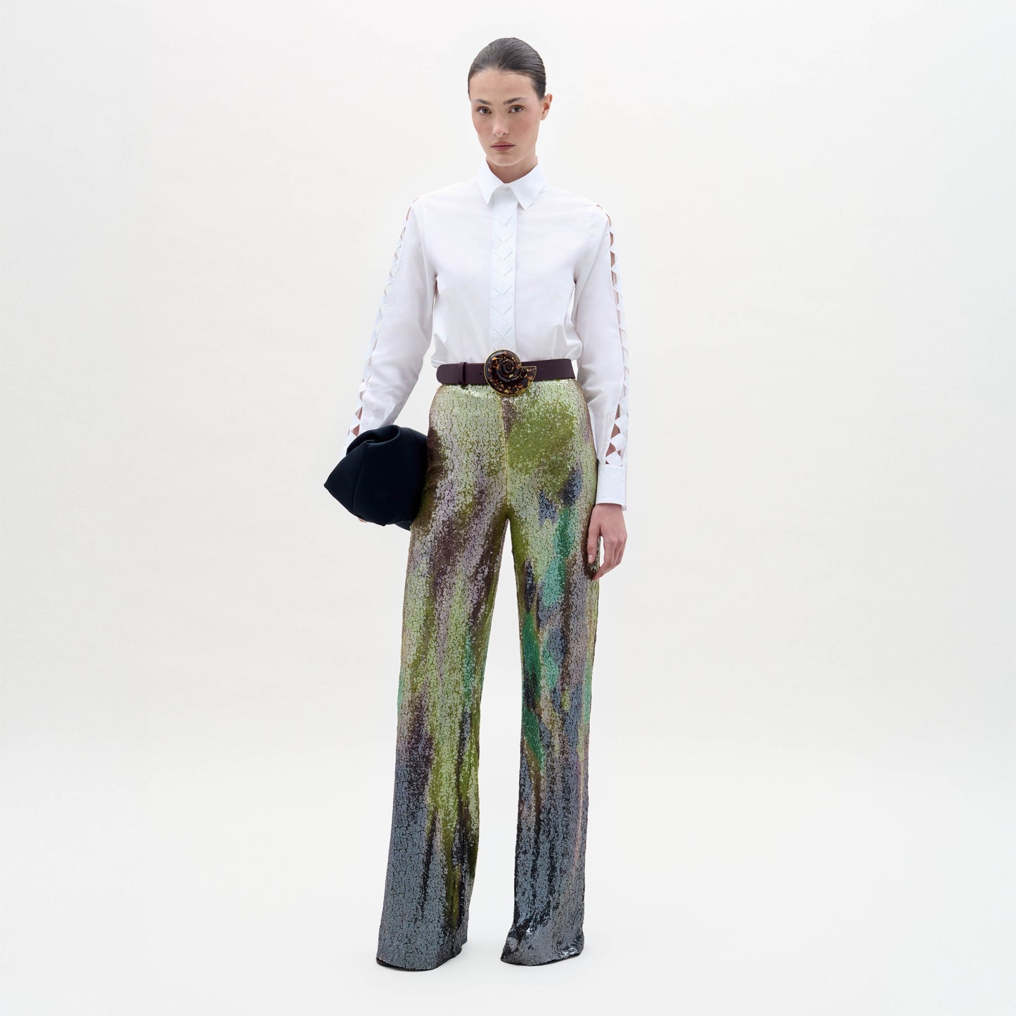 Silvia Tcherassi Dalal Pant in Abstract Forest Print