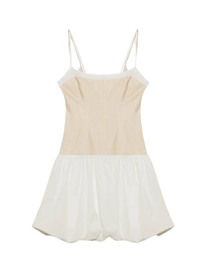 Simkhai Fifi Cotton Linen Mini Dress in Sand Multi