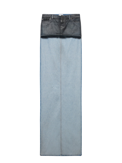 7 For All Mankind Asymmetric Mini Skirt in Nolita