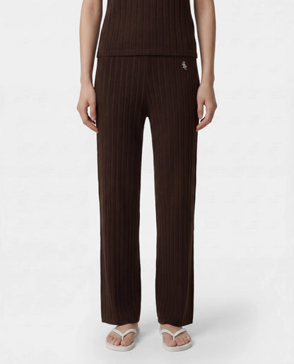 Sporty & Rich SRC Ribbed Trousers in Cioco