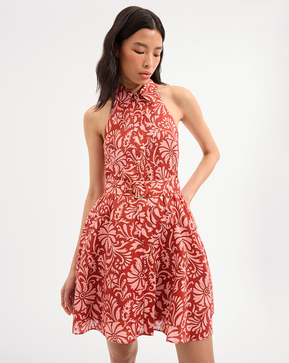 Veronica Beard Beau Dress in Dark Persimmon Flame/Rose Tan Veronica Beard Beau Dress in Dark Persimmon Flame/Rose Tan