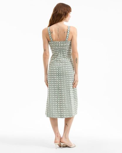 Veronica Beard Colleen Stretch-Linen Mini Dress in Dove Multi