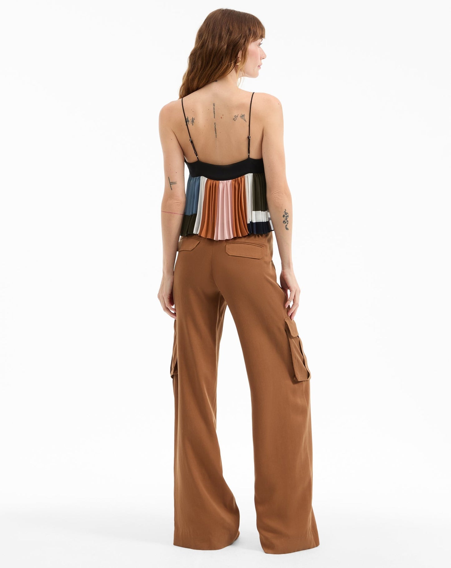 Veronica Beard Janie Pleated Blouse in Dove Multi