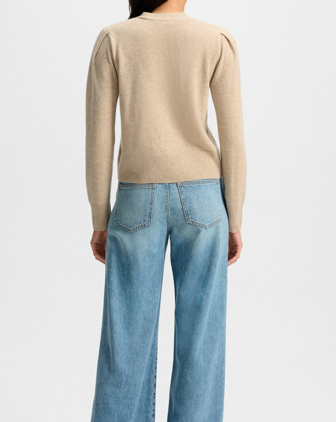 Veronica Beard Solene Cashmere Cardigan in Oatmeal