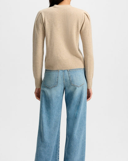 Veronica Beard Solene Cashmere Cardigan in Oatmeal