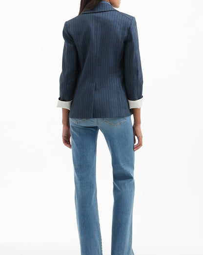 Veronica Beard Obie Dickey Jacket in Blue/Dove