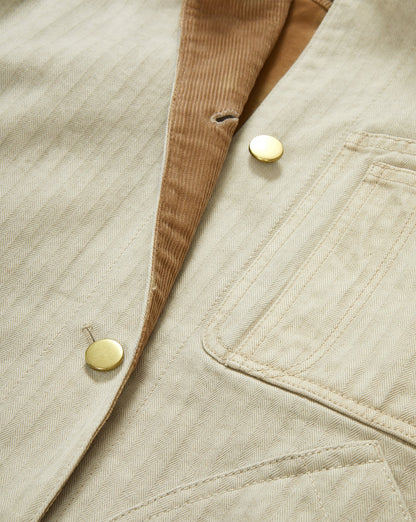 Veronica Beard Abbas Chore Jacket in Light Oatmeal