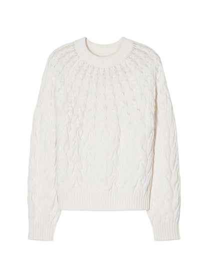 CLOSED Crew Neck Cable in Ecru