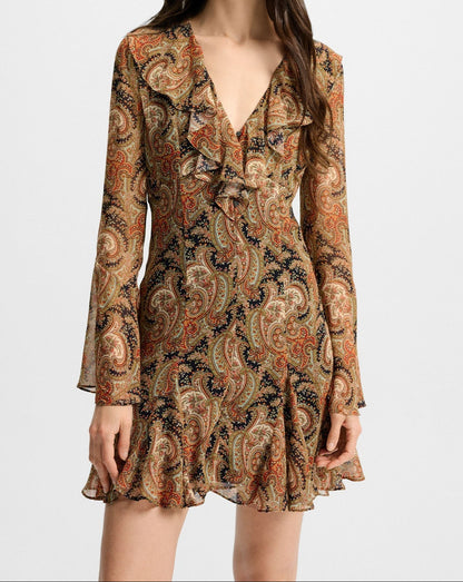 Veronica Beard Adrienne Silk Mini Dress in Navy Multi