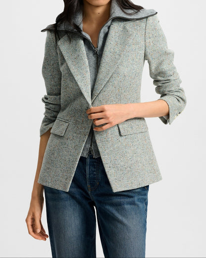 Veronica Beard Healy Dickey Jacket in Antique Blue Melange