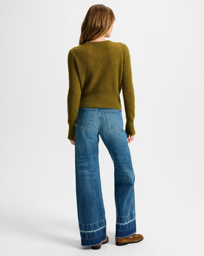 Veronica Beard Gilmour Mohair Cardigan in Moss