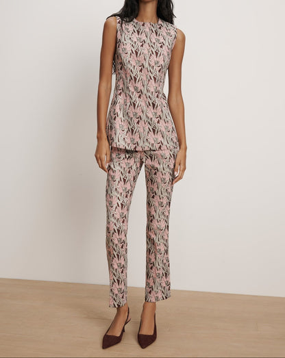 Veronica Beard Arte Kick-Flare Pant in Raisin Multi