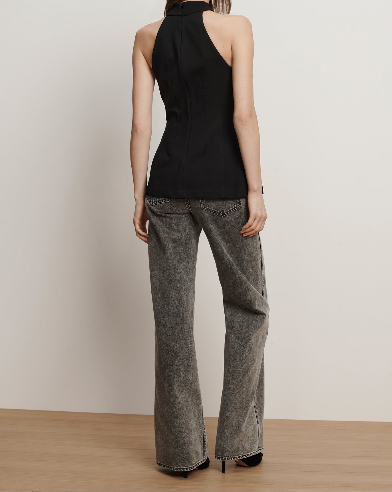 Veronica Beard Johanne Halter Top in Black