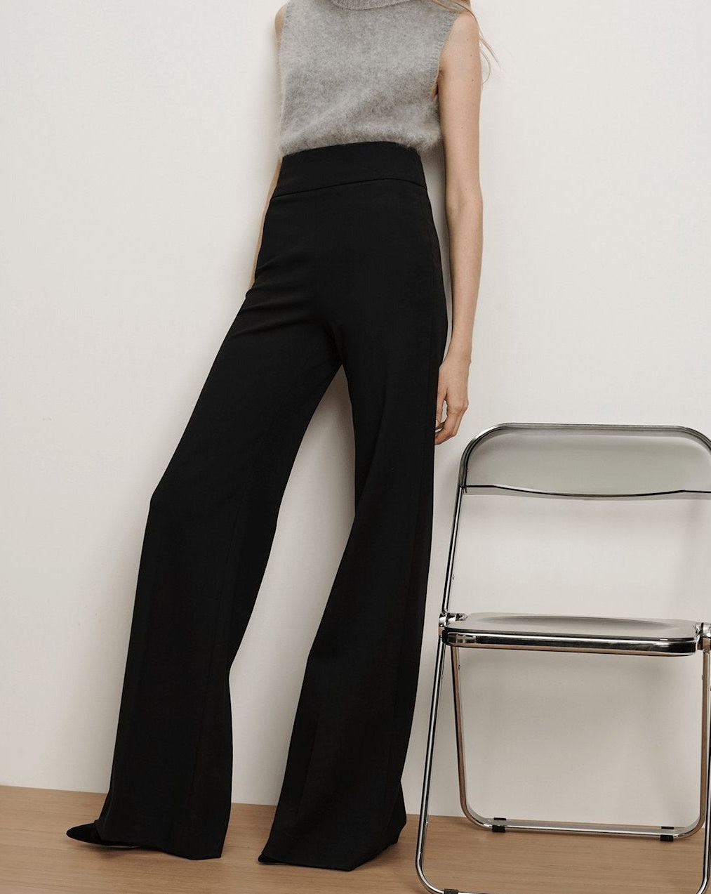 Veronica Beard Kalinda Wide-Leg Ponte Pant in Black