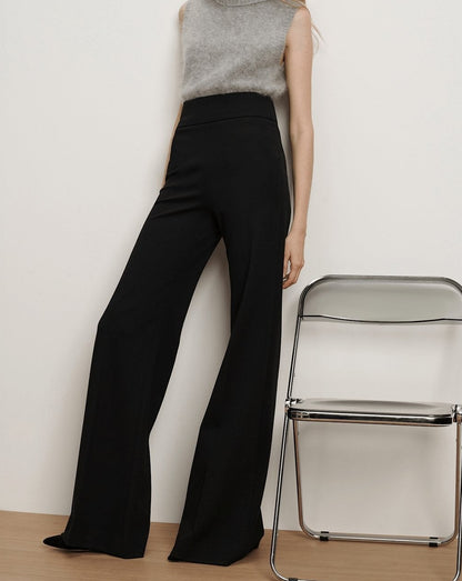 Veronica Beard Kalinda Wide-Leg Ponte Pant in Black