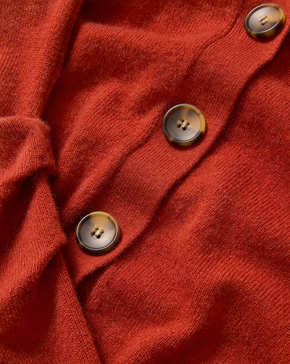Veronica Beard Lamotte Cashmere Cardigan in Carnelian Red