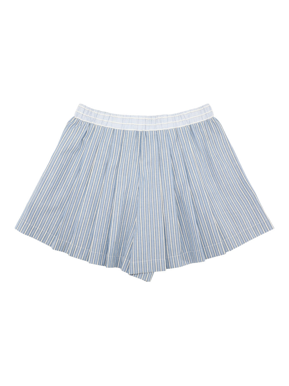Sea Helmi Striped Shirting Pleat Short in Blue