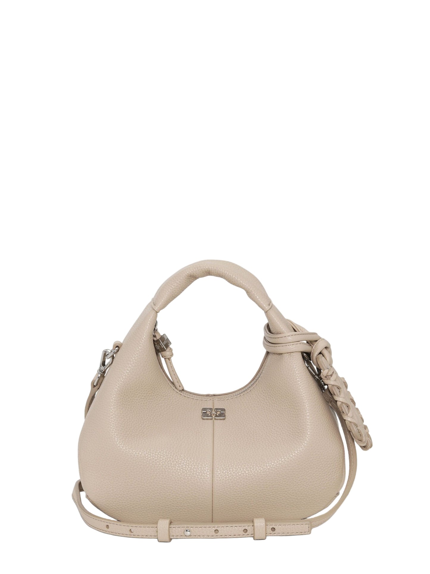 Ganni Mini Hobo Bag in White Pepper