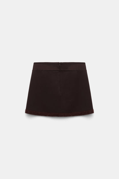 Dorothee Schumacher Punto Milano Mini Skirt in Dark Chocolate