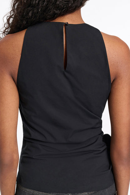 Dorothee Schumacher Poplin Power Top With Maxi Bow in Pure Black