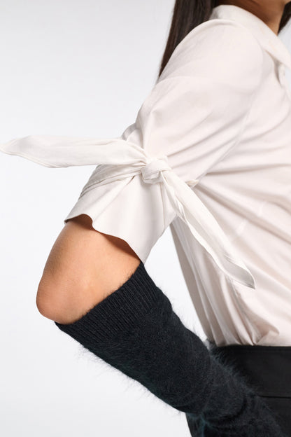 Dorothee Schumacher Pure Power Removable Tie Shirt in Pure White