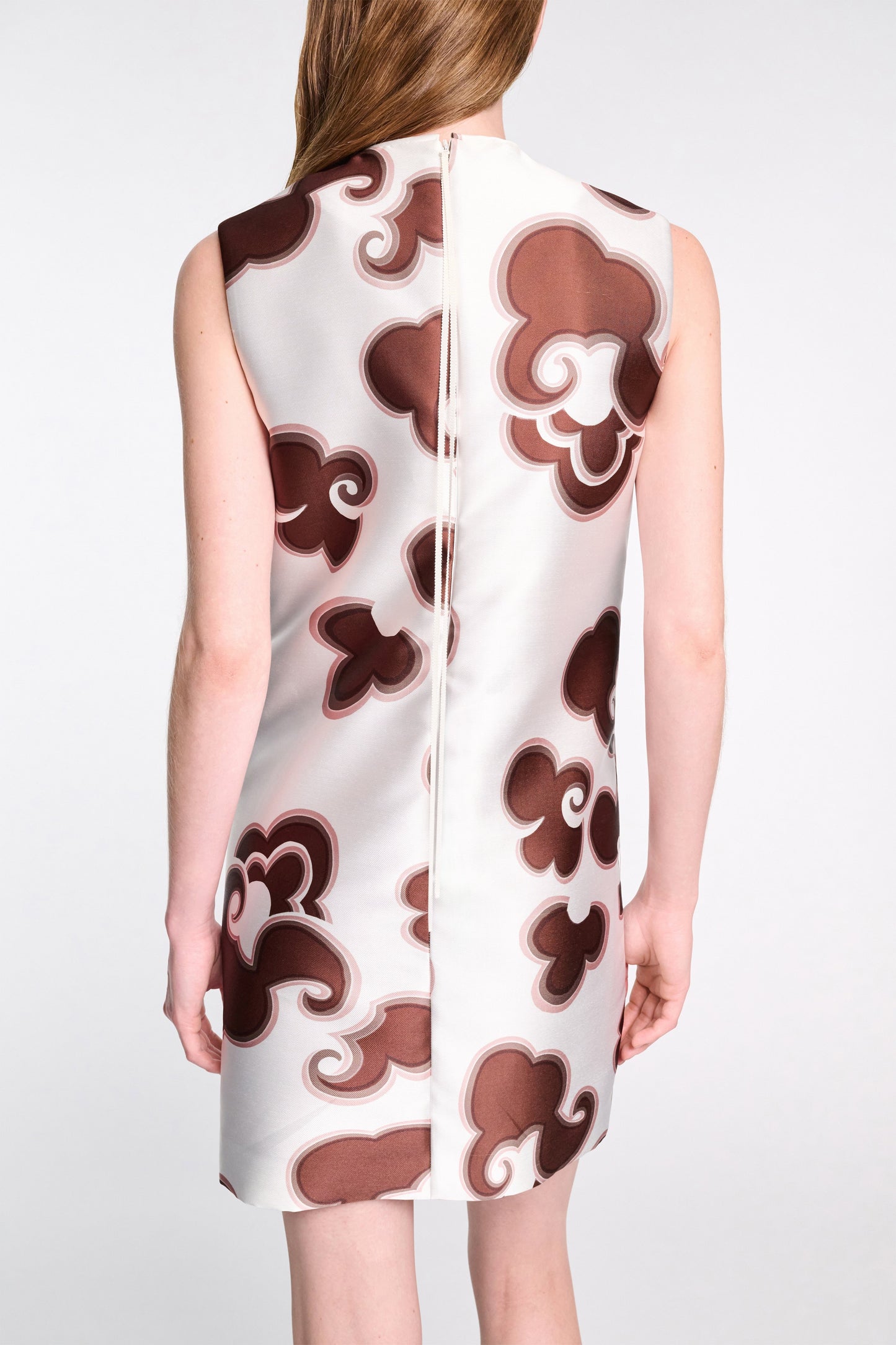 Dorothee Schumacher Floral Statement Dress in Off White/Chocolate