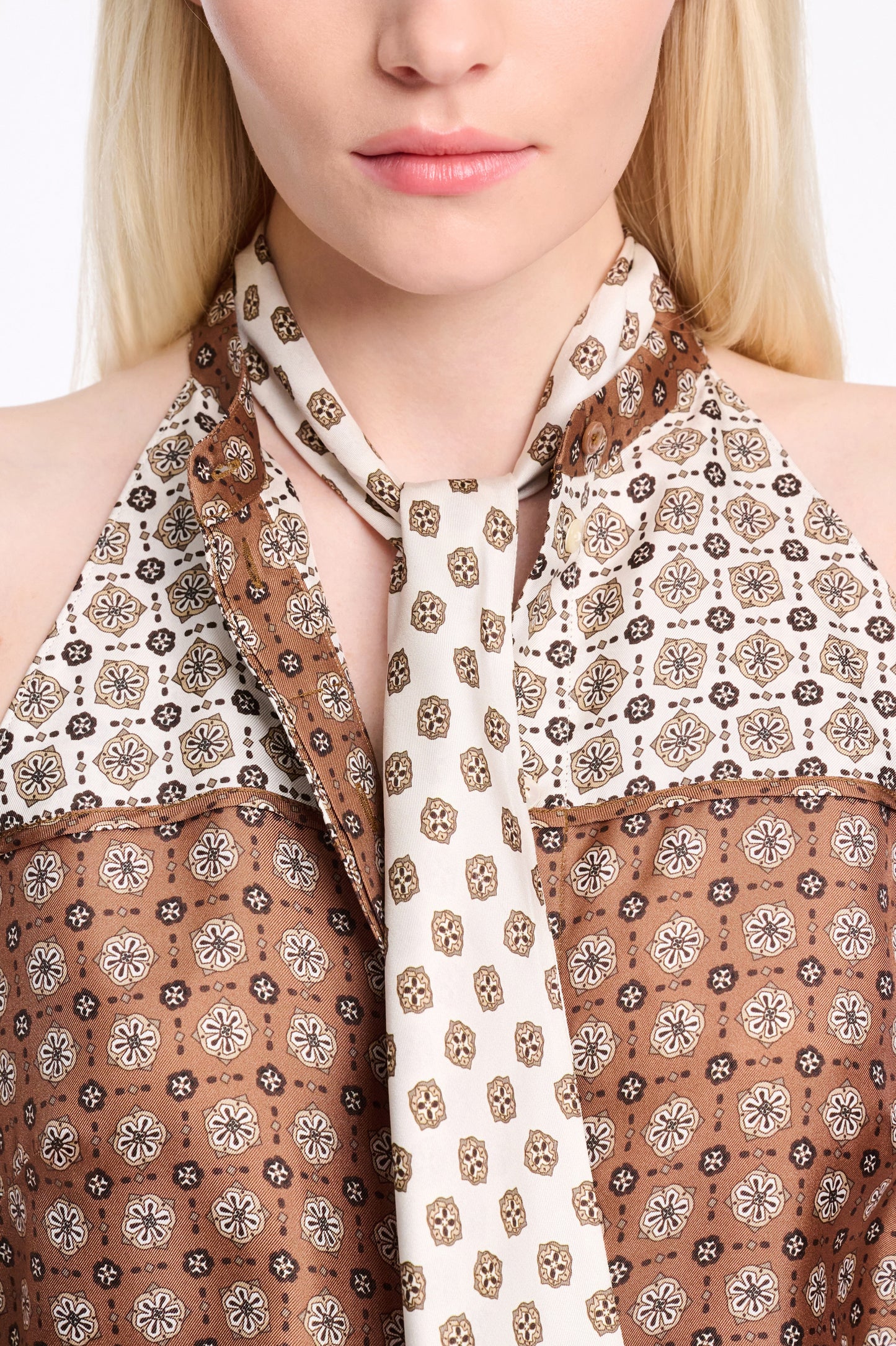 Dorothee Schumacher Graphic Dreams Top in Brown Big Tie