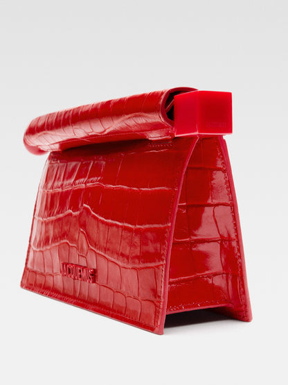 Jacquemus The Small Rond Carré Clutch in Red