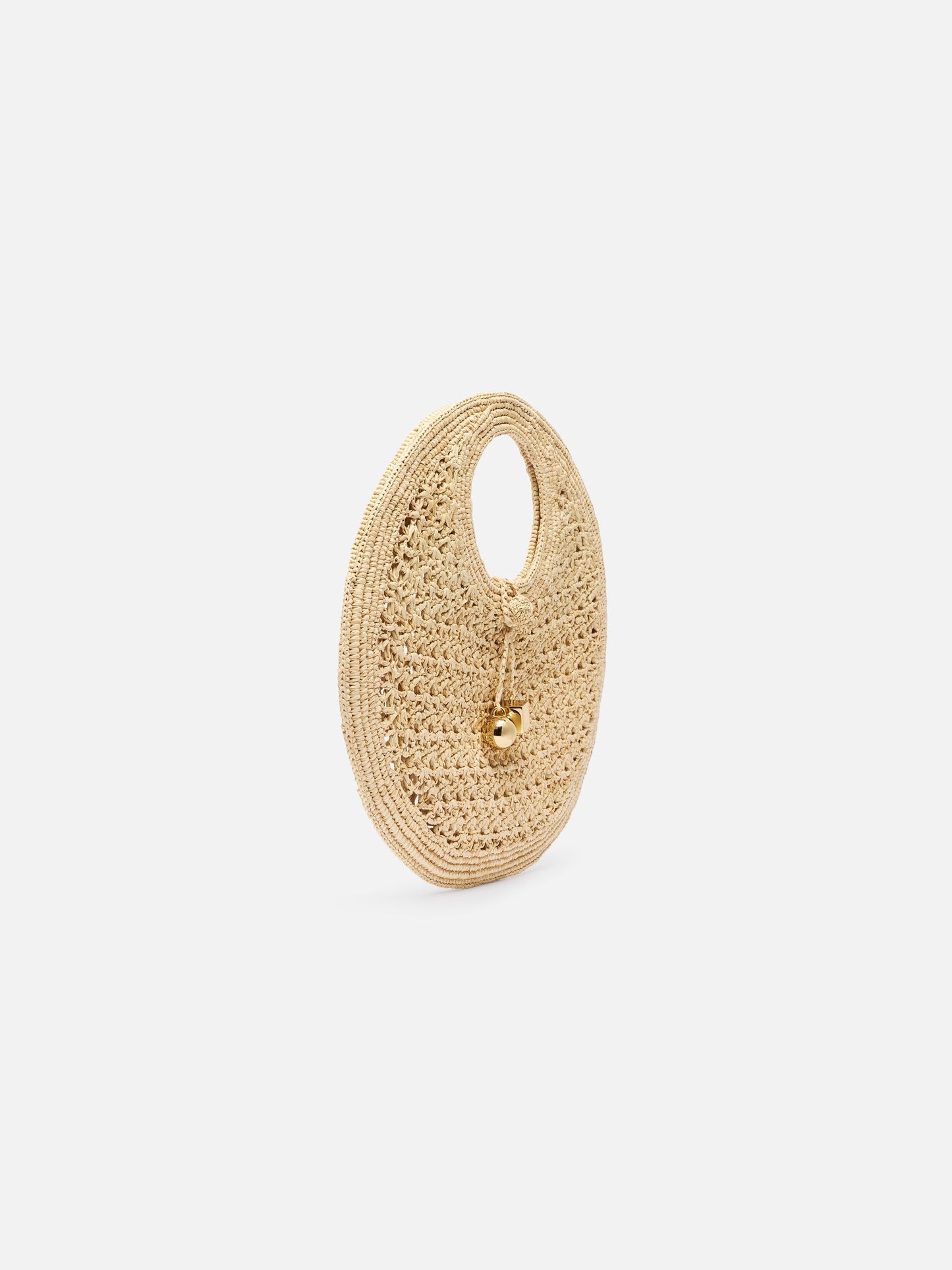Jacquemus The Spiaggia Small Round Bag in Natural