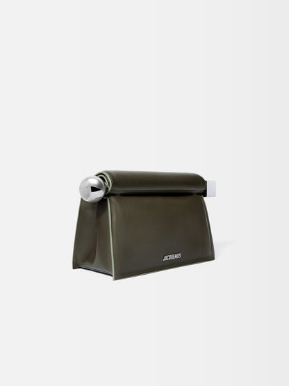 Jacquemus La Rond Carré Clutch in Dark Khaki